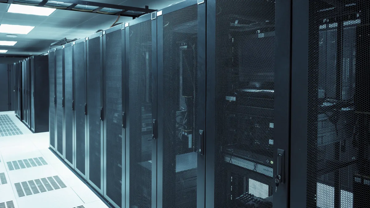 A server room within a data center.